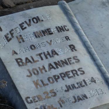 KLOPPERS Balthazar Johannes 1842-1913