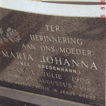 NEL Maria Johanna nee BREDENHANN 1905-1983