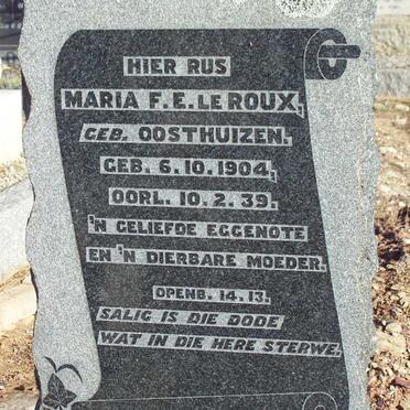 ROUX Maria F.E., le nee OOSTHUIZEN 1904-1939