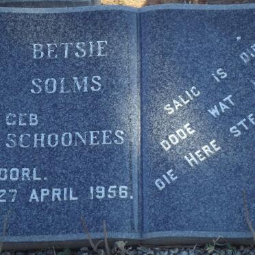 SOLMS Betsie nee SCHOONEES -1956