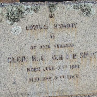 SPUY Cecil H.C., van der 1881-1945