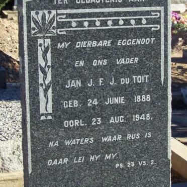 TOIT Jan J.F.J., du 1888-1948