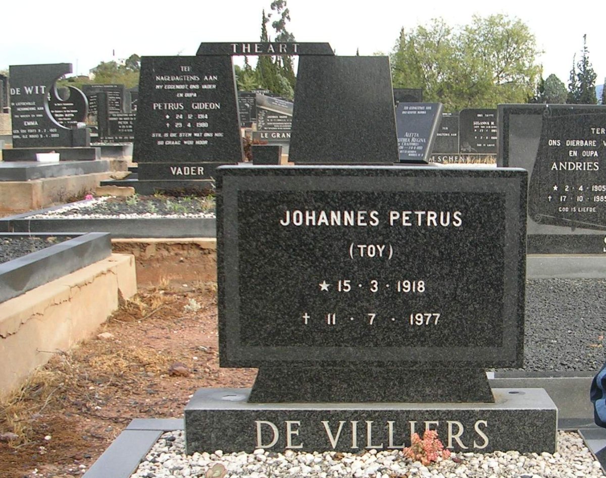 VILLIERS Johannes Petrus, de 1918-1977