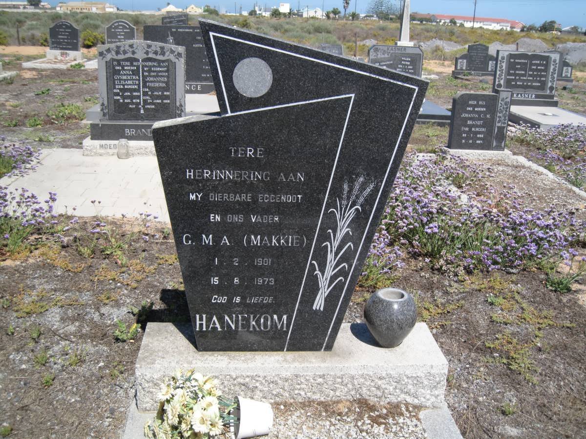 HANEKOM G.M.A. 1901-1973