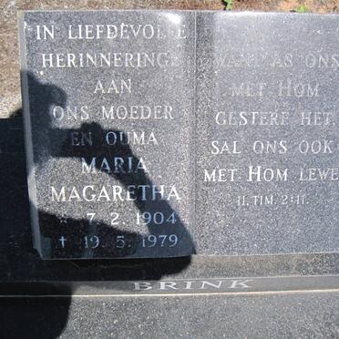 BRINK Maria Magaretha 1904-1979
