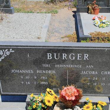 BURGER Johannes Hendrik 1911-1993 &amp; Jacoba Christina 1914-1996