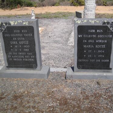 KOTZÉ Dirk 1900-1983 &amp; Maria 1904-1974