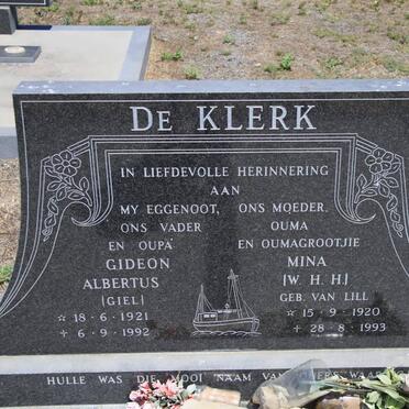KLERK Gideon Albertus, de 1921-1992 &amp; W.H.H. VAN LILL 1920-1993