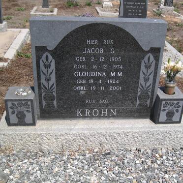 KROHN Jacob G. 1905-1974 &amp; Gloudina M.M. 1924-2001