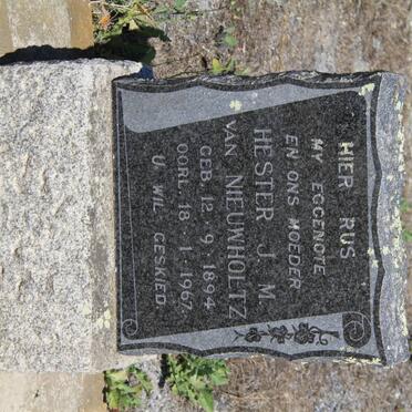 NIEUWHOLTZ Hester J.M., van 1894-1967