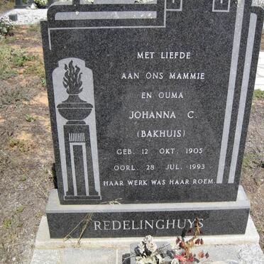 REDELINGHUYS Johanna C. nee BAKHUIS 1905-1993