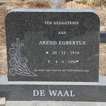 WAAL Arend Egbertus, de 1914-1995