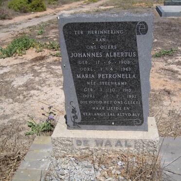 WAAL Johannes Albertus, de 1908-1963 &amp; Maria Petronella STEENKAMP 1915-1992