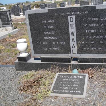 WAAL Michiel Johannes, de 1902-1988 &amp; Esther Louisa ENGELBRECHT 1910-1978 :: DE WAAL Alma-Louise nee SWART 1945-1995