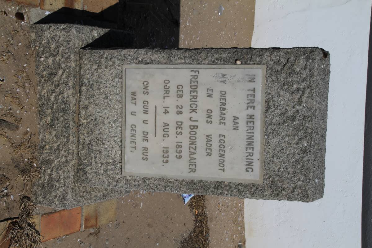 BOONZAAIER Frederick J. 1899-1939