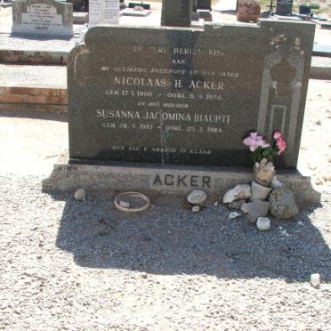 ACKER Nicolaas H. 1900-1956 &amp; Susanna Jacomina HAUPT 1910-1984