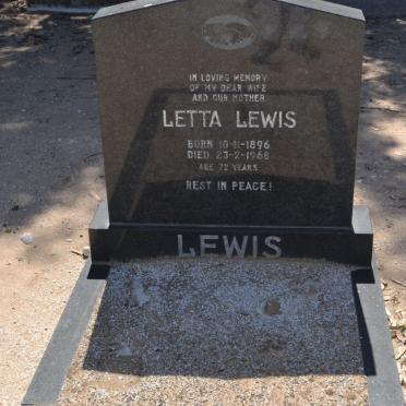 LEWIS Letta 1896-1968