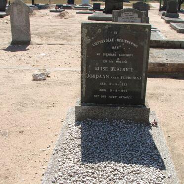 JORDAAN Elise Beatrice nee FERREIRA 1923-1975