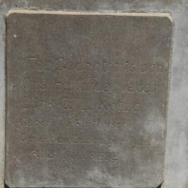 KOTZE Dirk J.L. 1857-1928
