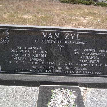 ZYL Jacobus Gerrit Visser, van 1911-1996 &amp; Johanna Elizabeth 1919-2005