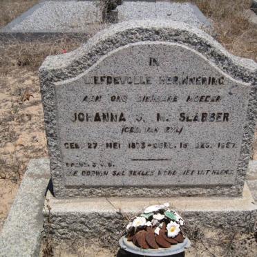 SLABBER Johanna J.M. nee VAN ZYL 1873-1957