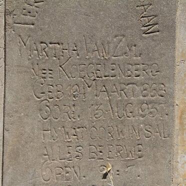 ZYL Martha, van nee KOEGELENBERG 1868-1937