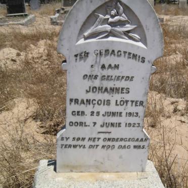 LÖTTER Johannes Francois 1913-1923
