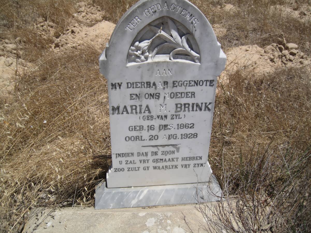 BRINK Maria M. nee VAN ZYL 1862-1928