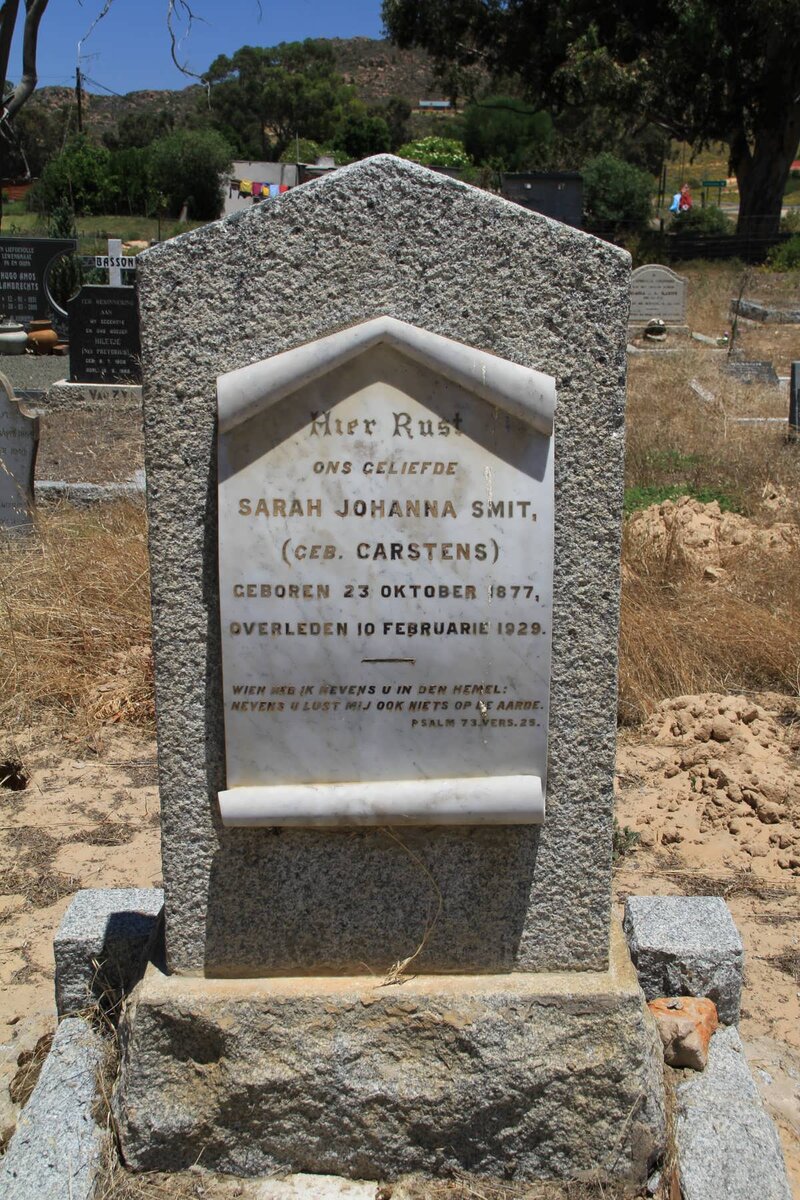 SMIT Sarah Johanna nee CARSTENS 1877-1929