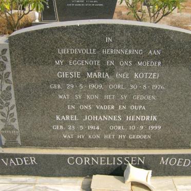 CORNELISSEN Karel Johannes Hendrik 1914-1999 &amp; Giesie Maria KOTZE 1909-1976