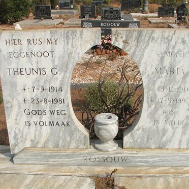 ROSSOUW Theunis G. 1914-1981 &amp; Maria M. 1908-1992