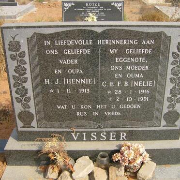 VISSER H.J. 1913- &amp; C.E.F.B. 1916-1991