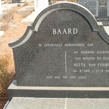 BAARD Netta nee FOURIE 1918-1980