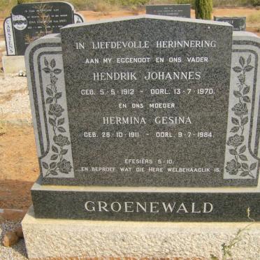 GROENEWALD Hendrik Johannes 1912-1970 &amp; Hermina Gesina 1911-1984