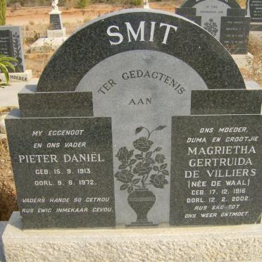 SMIT Pieter Daniël 1913-1972 &amp; Magrietha Gertruida DE VILLIERS nee DE WAAL 1916-2002