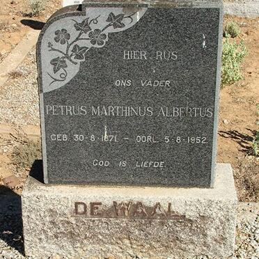 WAAL Petrus Marthinus Albertus, de 1871-1952