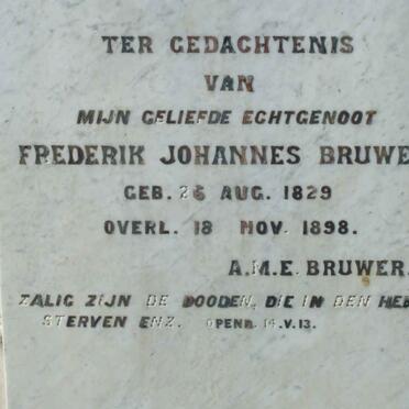 BRUWER Frederik Johannes 1829-1898