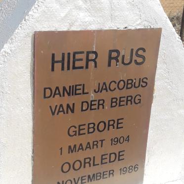 BERG Daniel Jacobus, van der 1904-1986