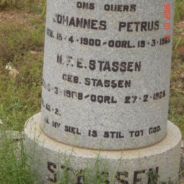 STASSEN Johannes Petrus 1900-1963 &amp;  M.F.E. STASSEN 1908-19?5