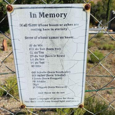 2. Memorial Plaque / Name list