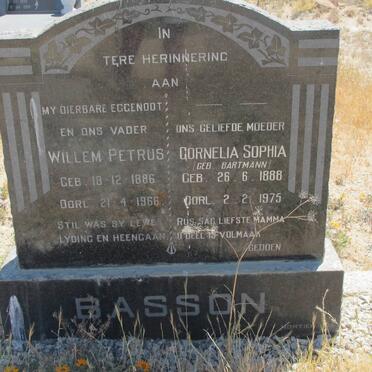 BASSON Willem Petrus 1886-1966 &amp; Cornelia Sophia BARTMANN 1888-1975  