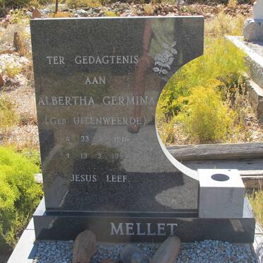 MELLET Albertha Germina nee UITENWEERDE 1916-1994