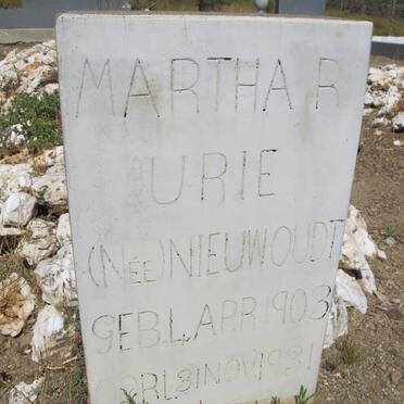 URIE Martha R. nee NIEUWOUDT 1903-1931