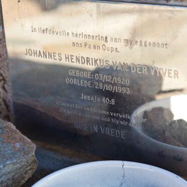 VYVER Johannes Hendrikus, van der 1920-1993