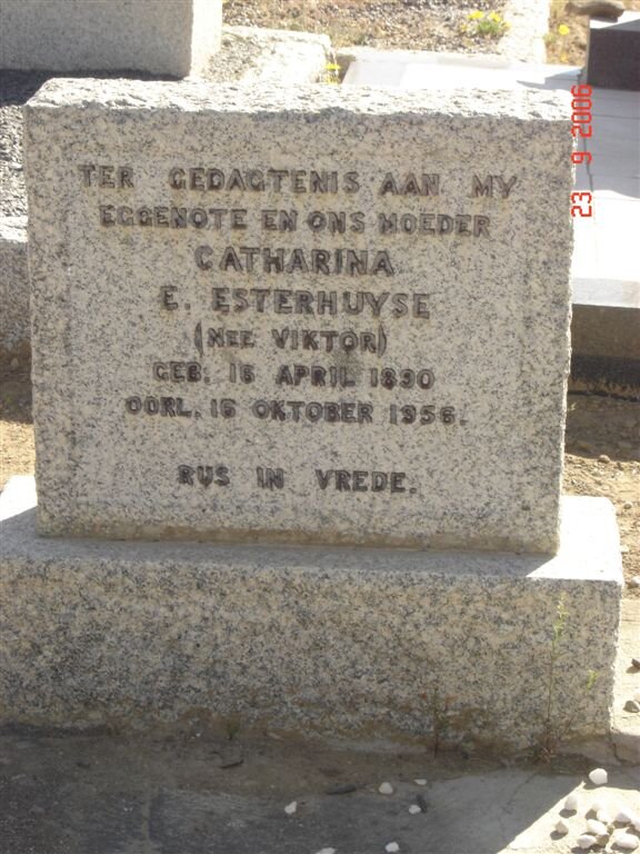ESTERHUYSE Catharina Elizabeth nee VIKTOR 1890-1956