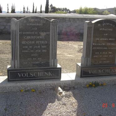 VOLSCHENK Christoffel Hendrik Petrus 1882-1961 &amp; Magdalena Fredrika Johanna CILLIERS 1900-1965