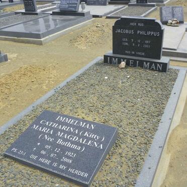 IMMELMAN Jacobus Philippus 1917-2003 &amp; Catharina Maria Magdalena BOTHMA 1923-2008