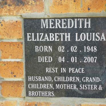 MEREDITH Elizabeth Louisa 1948-2007
