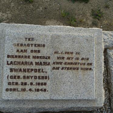 SWANEPOEL Lacharia Maria nee SNYDERS 1859-1948