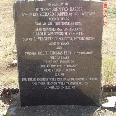 HARPER John Fox -1901 :: VERGETTE Harold Wentworth -1901 :: ELEY Joseph Thomas -1901